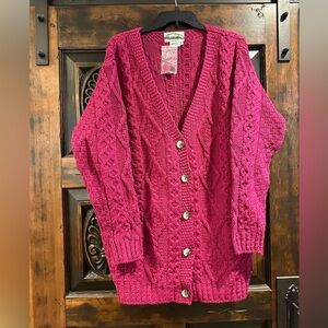 NEW Aran Crafts 100% Merino Wool Cardigan
